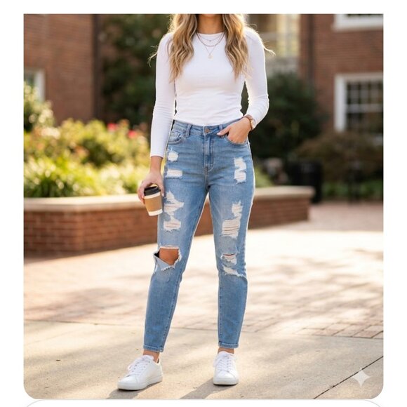 Wax Jean Denim - Max Jeans Blue Denim Classic Boyfriend Fit Size 9